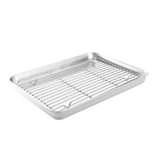 Baking Sheet with Cooling Rack Stainless Steel Baking Pan Tray Cookie Sheet 16.2 x 12 x 1.18 Inches Easy Clean