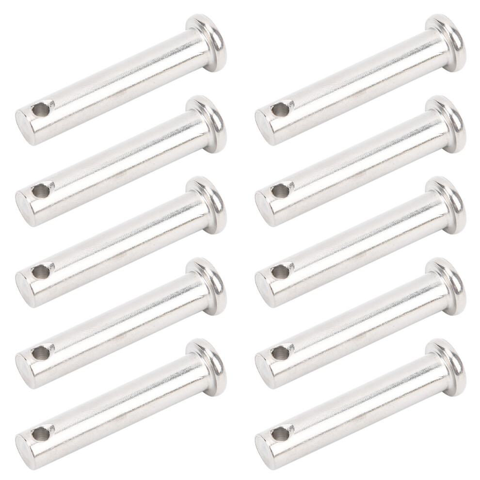 10 Pack M8x40mm Stainless Steel Round Clevis Pins, Flat Head 4071358766944
