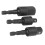Durable 3Pcs Power Drill Socket Set Hex Shank 360 Rotation Black 12