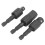 Durable 3Pcs Power Drill Socket Set Hex Shank 360 Rotation Black 14