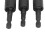Durable 3Pcs Power Drill Socket Set Hex Shank 360 Rotation Black 3