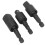 Durable 3Pcs Power Drill Socket Set Hex Shank 360 Rotation Black 11