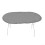 Oval Poker Tablecloth, Card Table Protector, Waterproof 210D Oxford Fabric, Adjustable Drawstring Hem, Gray 1