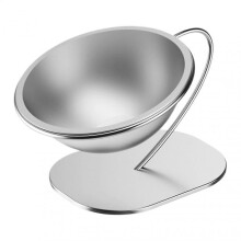 Raised Tilted Bowl Metal Kitten Food Bowl, 5.91 X 6.10 X 7.68 Inches, Large Indoor Outdoor Pet Feeding Accessory