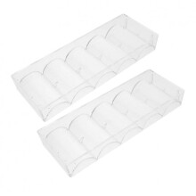 Poker Chip Tray Pack of 2, Transparent Acrylic Chip Box Holders for Poker Chips, Modern Chip Case Rack