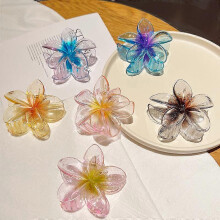 (3pcs, Gray) Transparent Flower Hairpin, Clear Floral Hair Clip for Adults, Elegant Floral Hair Accessory