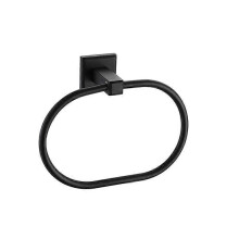 Wall-Mounted Swing Arm Garment Hooks with 5 Hangers Steel Construction Matte Black Finish Wardrobe Organizer