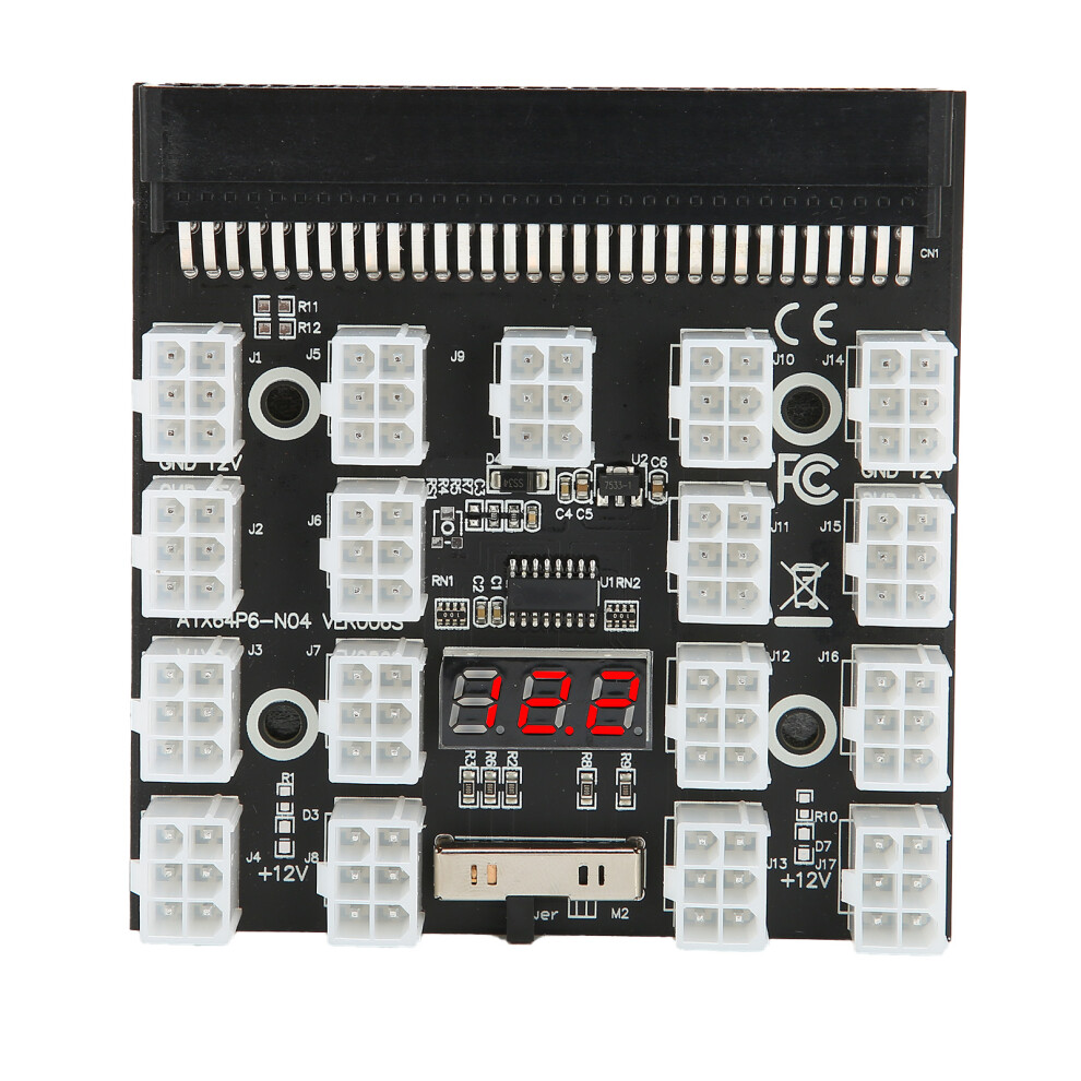 17-Position Power Supply Adapter Board, 12V, 92X95mm, Black 4631358770817