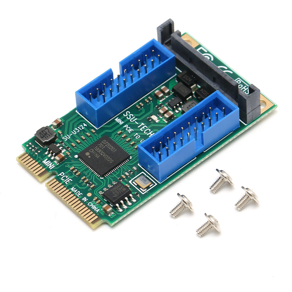 Mini Pci-E To Usb 3.0 Front Expansion Card For Windows/Linux, 19Pin 7901358771006