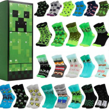 (Kuli Pa 24)2025 Christmas Advent Calendar 24 Pairs Kids Socks Gift Box Teen Countdown Surprise Holiday Family Interactive Toy