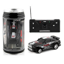(Black) Mini Coke Can Car Speed RC Radio Remote Control Micro Racing Car-Kids Toys Gifts