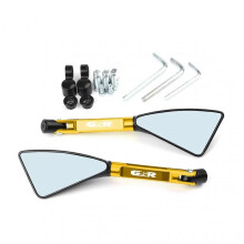 Motorcycle Mirror CNC Side Rearview Mirror Universal Fit for Suzuki GSR400 GSR600 GSR750 Gold
