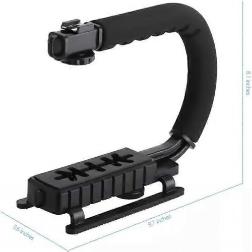 Ultra-Light U Shape Flash Bracket Canon VIXIA HF R72 Compatible Camera Mount Accommodates Microphones, Flashes, Lights 1