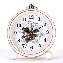 Retro Alarm Clock 5.25-Inch Size, Battery Operated, Silent Movement, Vintage Style Bedside Clock