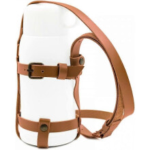 (Brown) Water Bottle Handle Shoulder Strap, Water Bottle Carrier Sling for Walking Hiking Camping (Without Water Bottle)