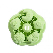 (Green) 5 Grid Silicone Baby Food Making Mould Lightweight Portable Sturdy Material Mould For Making Steamed Cakes Cheese