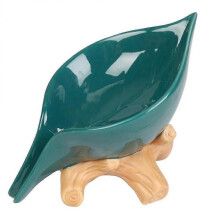 (Green) 1pc Draining Soap Tray Ceramic Soap Box Bathroom Storage Rack Strainer Tray Soap Holder