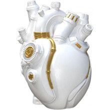 (White) Anatomical Heart Vase, Creative Heart Resin Statue Human Heart Vase Heart Shape Flower Vase for Desktop Living Room