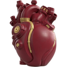 (Red) Anatomical Heart Vase, Creative Heart Resin Statue Human Heart Vase Heart Shape Flower Vase for Desktop Living Room