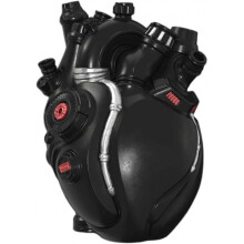 (Black) Anatomical Heart Vase, Creative Heart Resin Statue Human Heart Vase Heart Shape Flower Vase for Desktop Living Room
