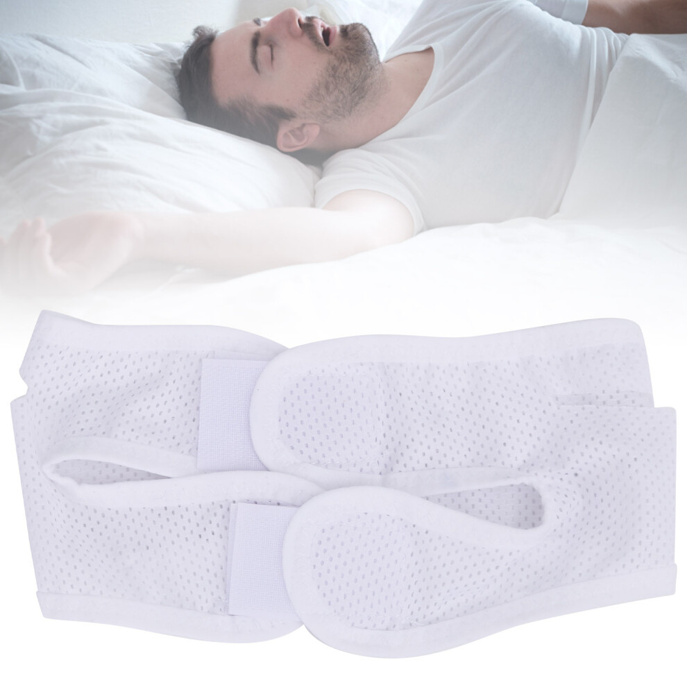 Breathable Mesh Anti-Snoring Chin Strap for Adults, White