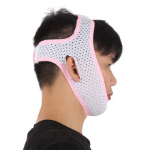 Pink Breathable Mesh AntiSnoring Chin Strap for Facial Slimming and Jaw Support