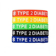 (5pcs Type 2 old diabetes) X2 Type one 1 2 Two Diabetes Warfarin Medical Alert Silicone Wristband Medical Alert Bracelet