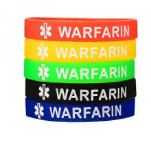 (5pcs warfarin) X2 Type one 1 2 Two Diabetes Warfarin Medical Alert Silicone Wristband Medical Alert Bracelet