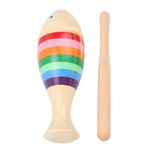 Maple Fish-Shaped Wooden Percussion Toy for Kids, 14.5cm