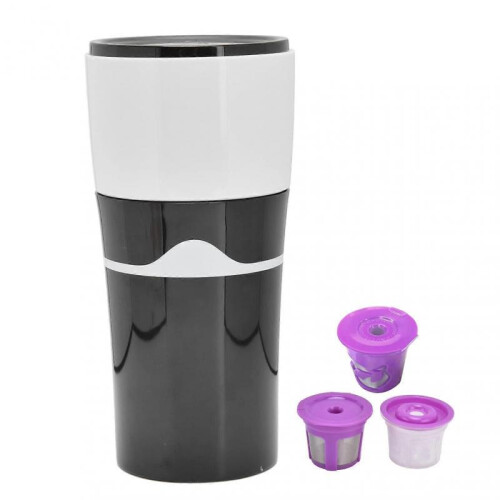450ML Drip Coffee Maker with 3 Reusable K-Cup Filters, K-Cup Compatible, Compact Single Serve Brewer