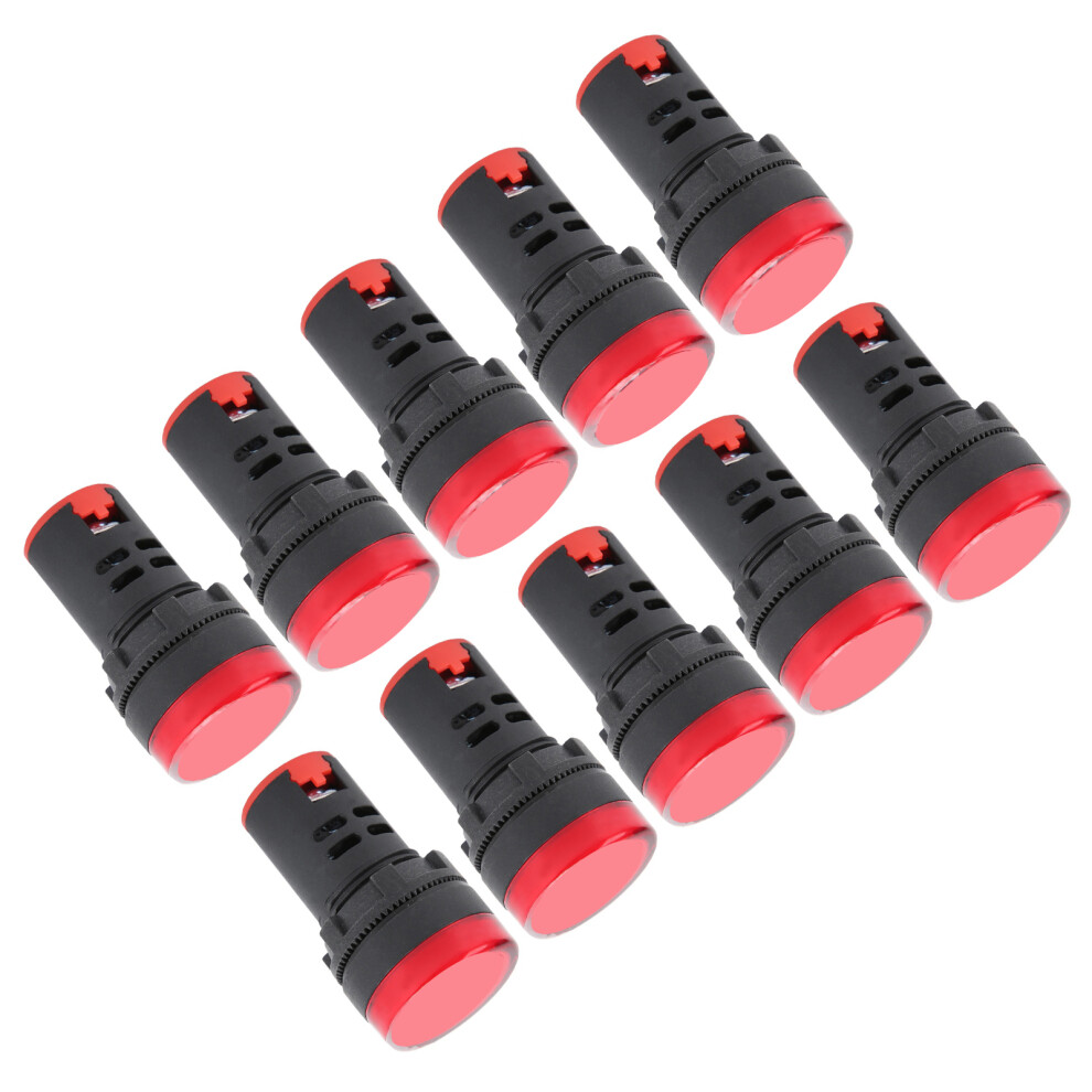 Ad16â22Ds 10Pcs Red Led Indicator Light 22Mm Ac/Dc 110V Signal Lamp 9441358779360