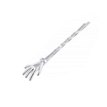 Word Clip Hair Pin Y2K Wavelet Style Small Silver Metal Hair Clip for Girls