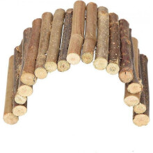 (M) Hamster Bridge, Wooden Bridge Ladder House Small Animal Chew Toy for Reptile Mice Rodents(S)