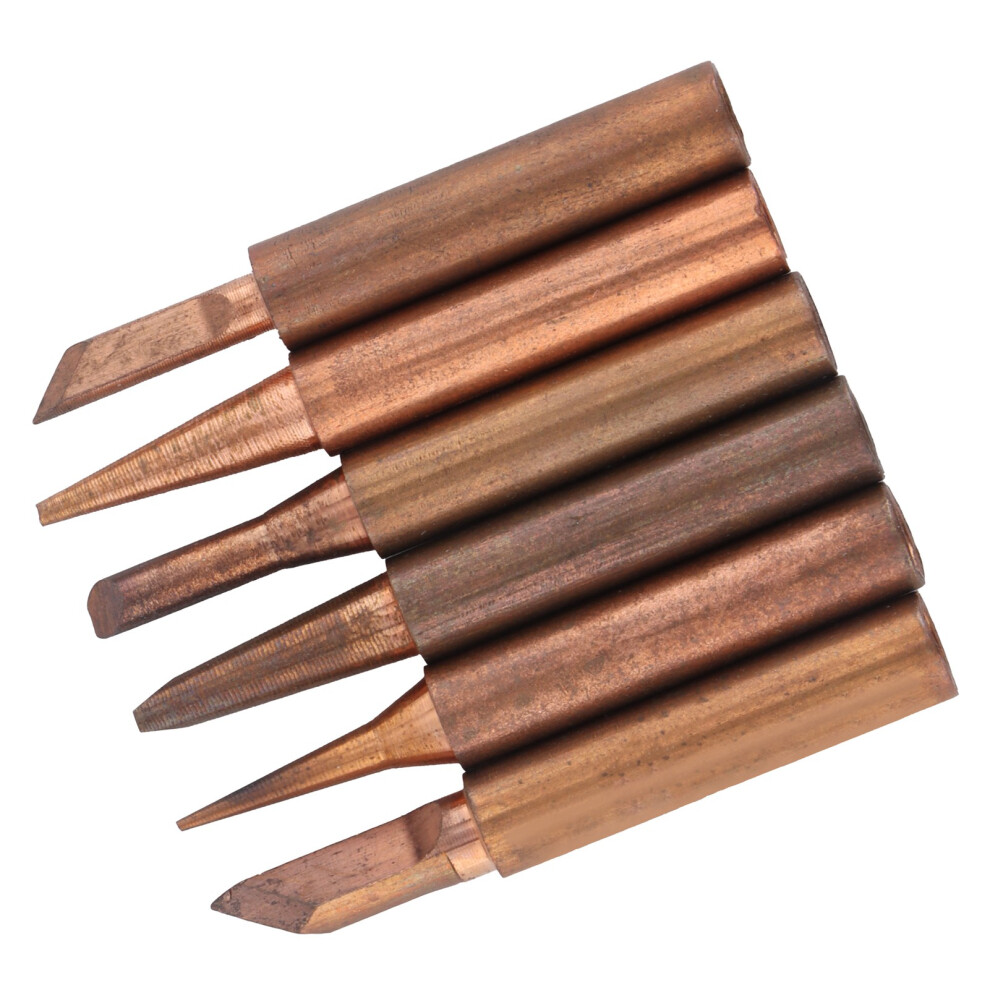 Copper Welding Tips 6Pcs Replacement Set For External Heat Soldering Station 4991358781511