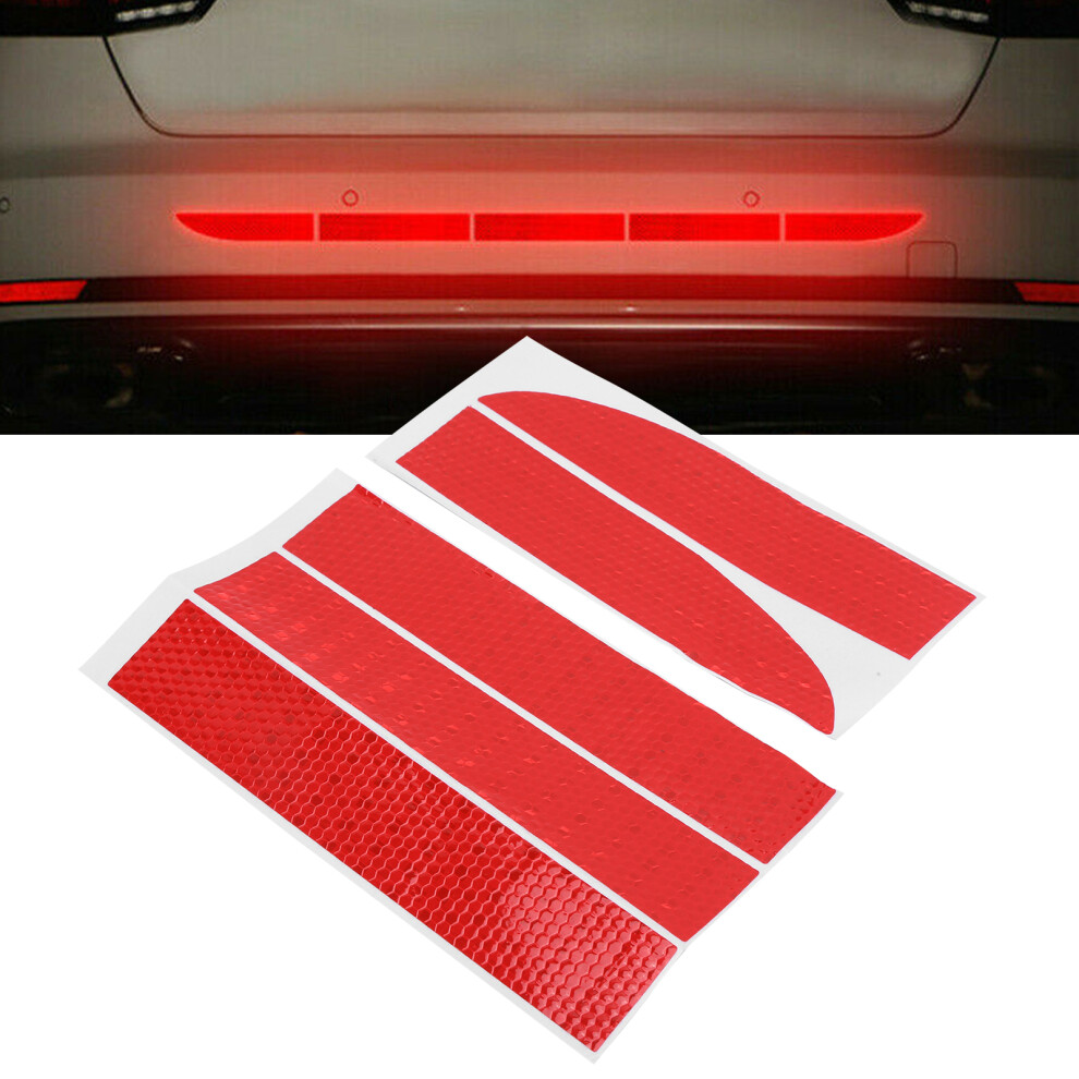 5Pcs Reflective Stripe Stickers Waterproof For Car Bike Helmet High Visibility Red 9351358783062