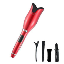 (eu plug, red) Hair Curler Automatic Air Rotating Curling Iron Anti-scalding Rose-Shaped