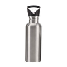(750ml Plastic cap) Stainless Steel Water Bottle With Handle Uninsulated Single Walled For Sports