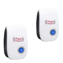 (EU Plug, 2pcs) Ultrasonic Pest Control Repeller Plug-in Insect Mosquito Killer Rat Mice Spider