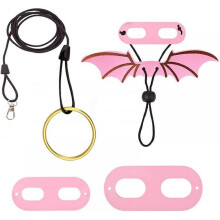 (Pink) Bearded Dragon Lizard Leash Harness, Adjustable Small Reptile Animals Harness W/ 3 Size Wing For Outdoor Safety Walking