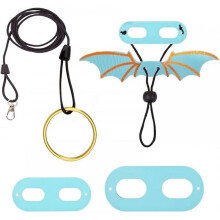 (Blue) Bearded Dragon Lizard Leash Harness, Adjustable Small Reptile Animals Harness W/ 3 Size Wing For Outdoor Safety Walking