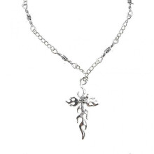 (Thorns) Thorns Chain Link Necklace Unisex Flame Chain Necklace Gothic Punk Hip Hops
