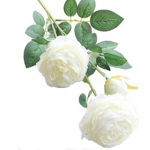 (White) Flowers, Fake Peony Silk Hydrangea Bouquet Decor Plastic Realistic Flower, Peony Flowers for Home Bridal Wedding Party Festival Decor 10 Pcs