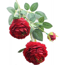 (Red) Flowers, Fake Peony Silk Hydrangea Bouquet Decor Plastic Realistic Flower, Peony Flowers for Home Bridal Wedding Party Festival Decor 10 Pcs