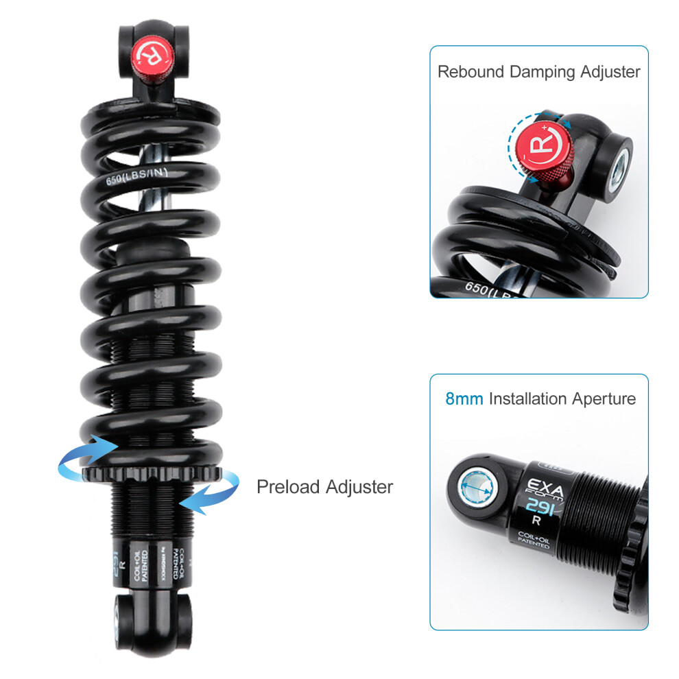 Spring Rear Shock Absorber with 2 Adjustments for MTB & Electric Scooter-image-OPC-PMSK79Y-NEW