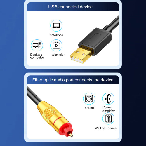 Câble audio analogique numérique à fibre optique USB 1
