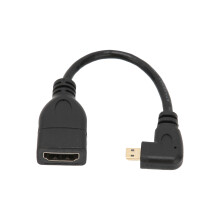 Câble HDMI A vers HDMI D coudé, PVC, noir