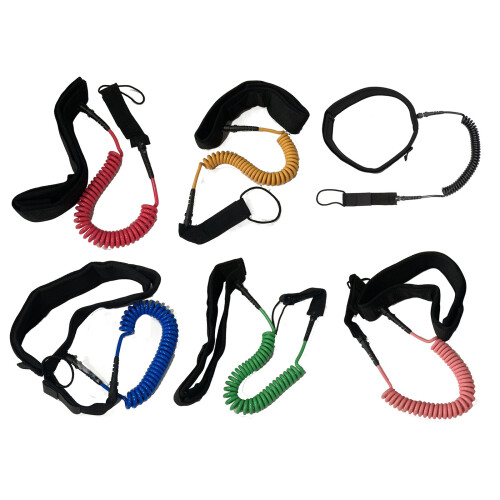 Waist Belt Leash with Paddle Board Coiled Leash for Stand-Red 2