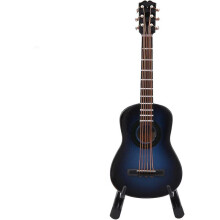 (10CM, Blue) Miniature Acoustic Guitar Model Miniature Music Decorations Crafts Home Decorations (14cm-brown)