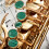 9 Pcs Alto Saxophone Key Buttons Set Stone Pattern Compatible with Most Models 10