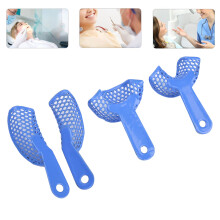 Sterilisierbare Metallabdrucklöffel für Zähne – Vorder- und Seitenansicht Größen